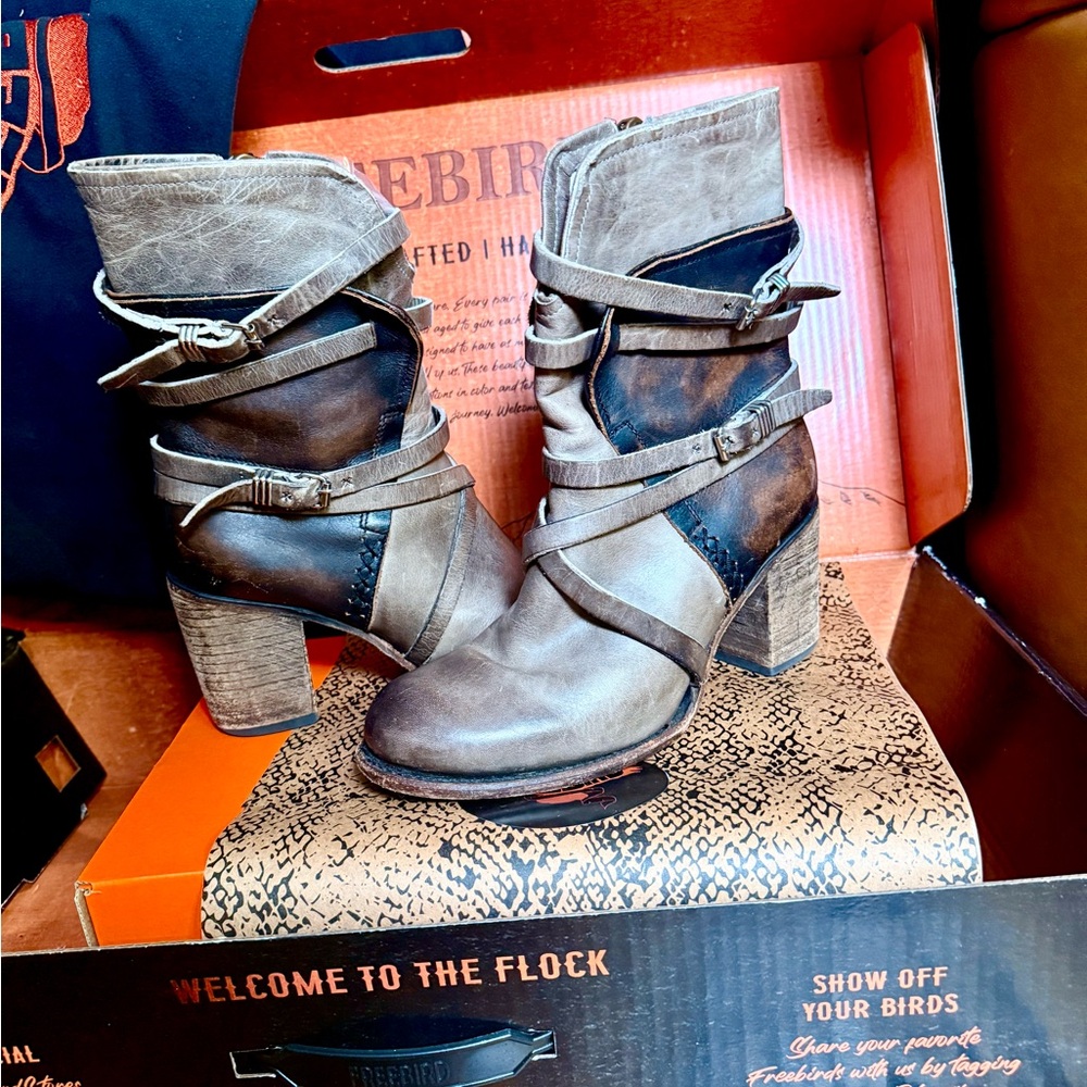 Freebird by Steven “Baker” Two-Tone Heeled Boots